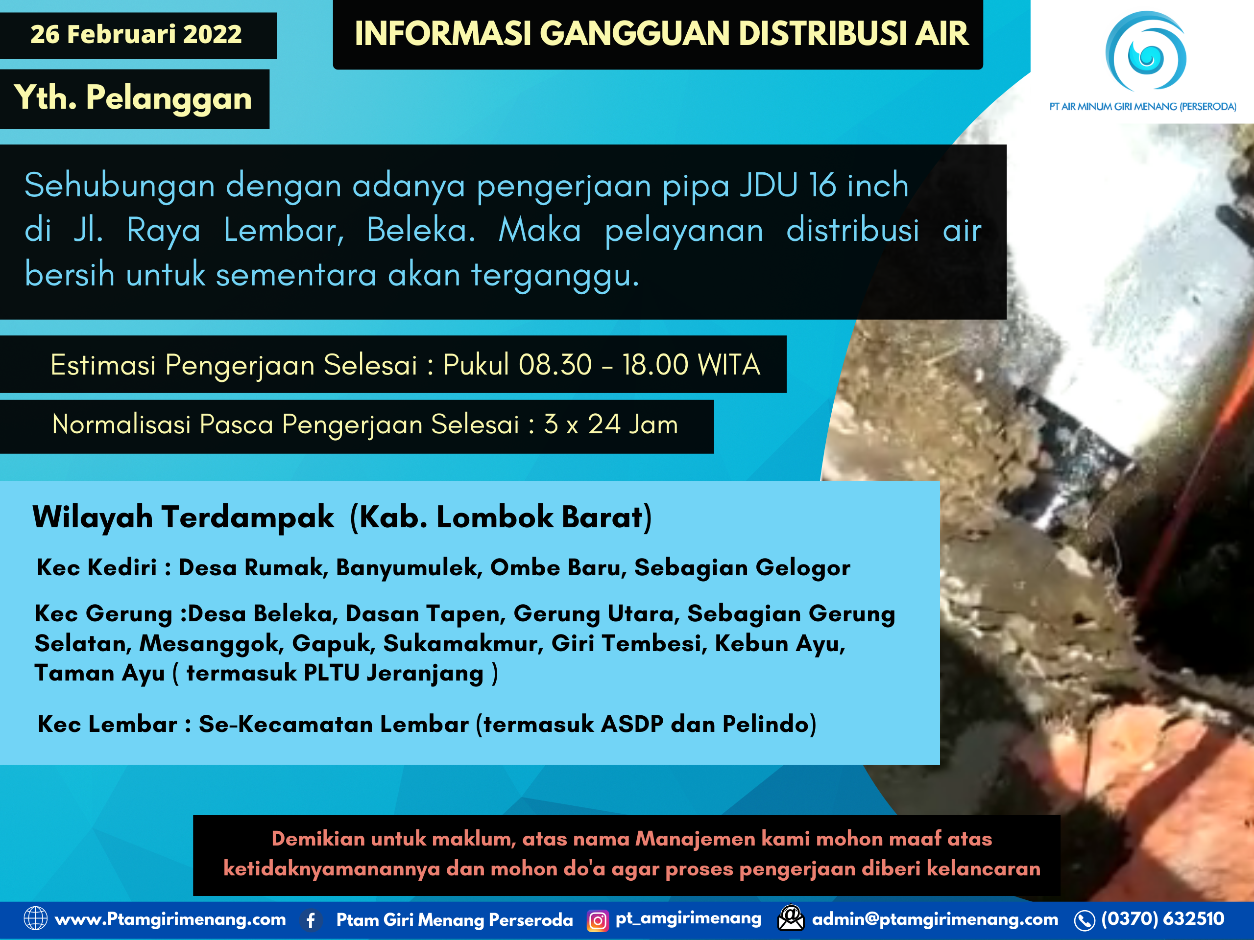 Informasi Gangguan Distribusi Air