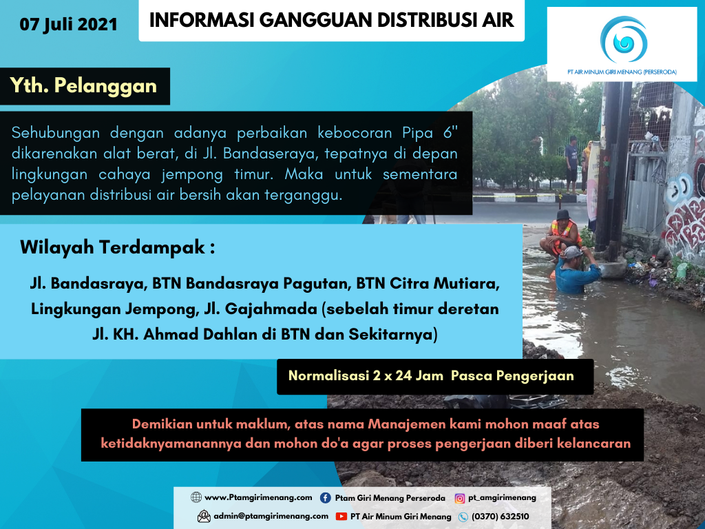 Informasi Gangguan Distribusi Air