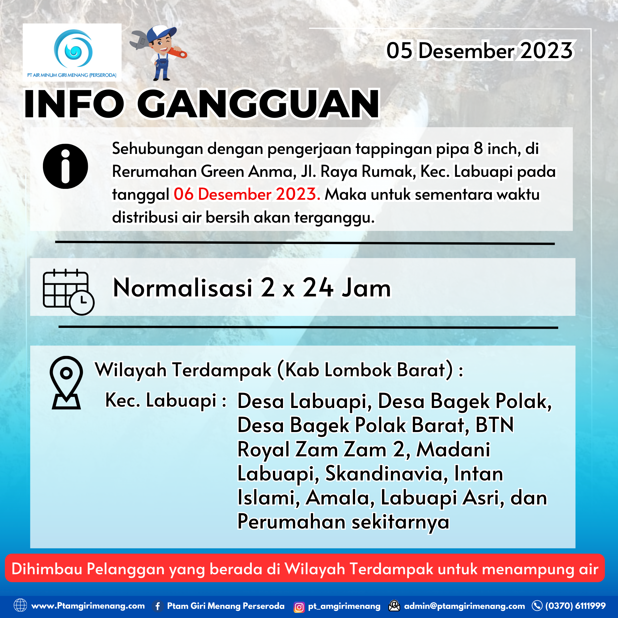 Informasi Gangguan Distribusi Air