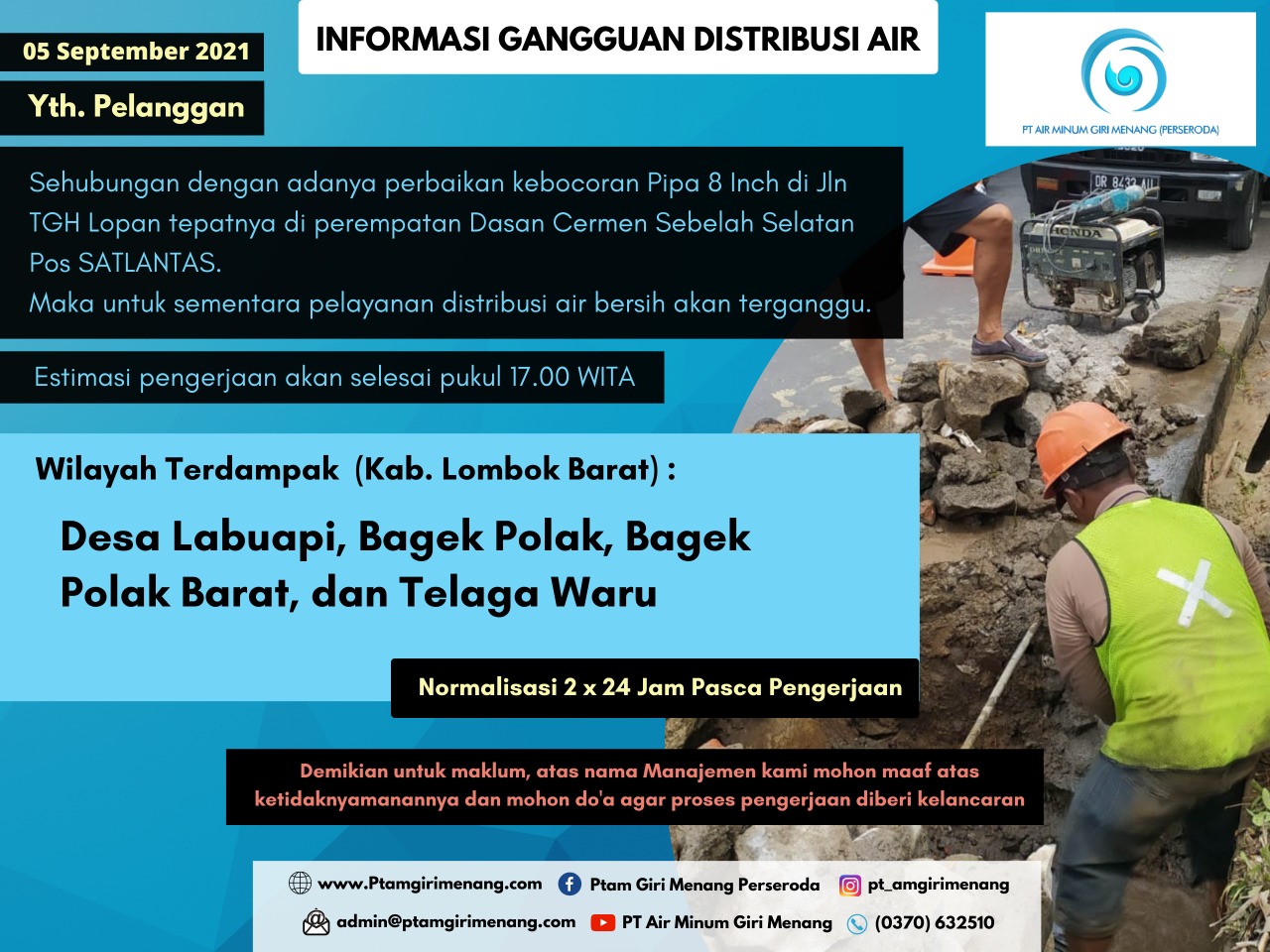 Informasi Gangguan Distribusi Air