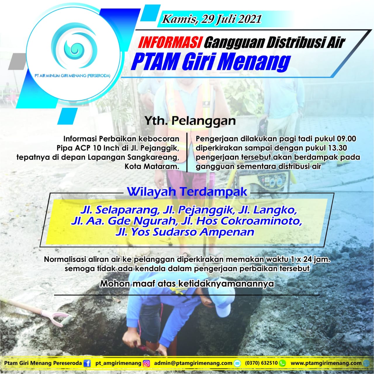 INFORMASI GANGGUAN DISTRIBUSI AIR