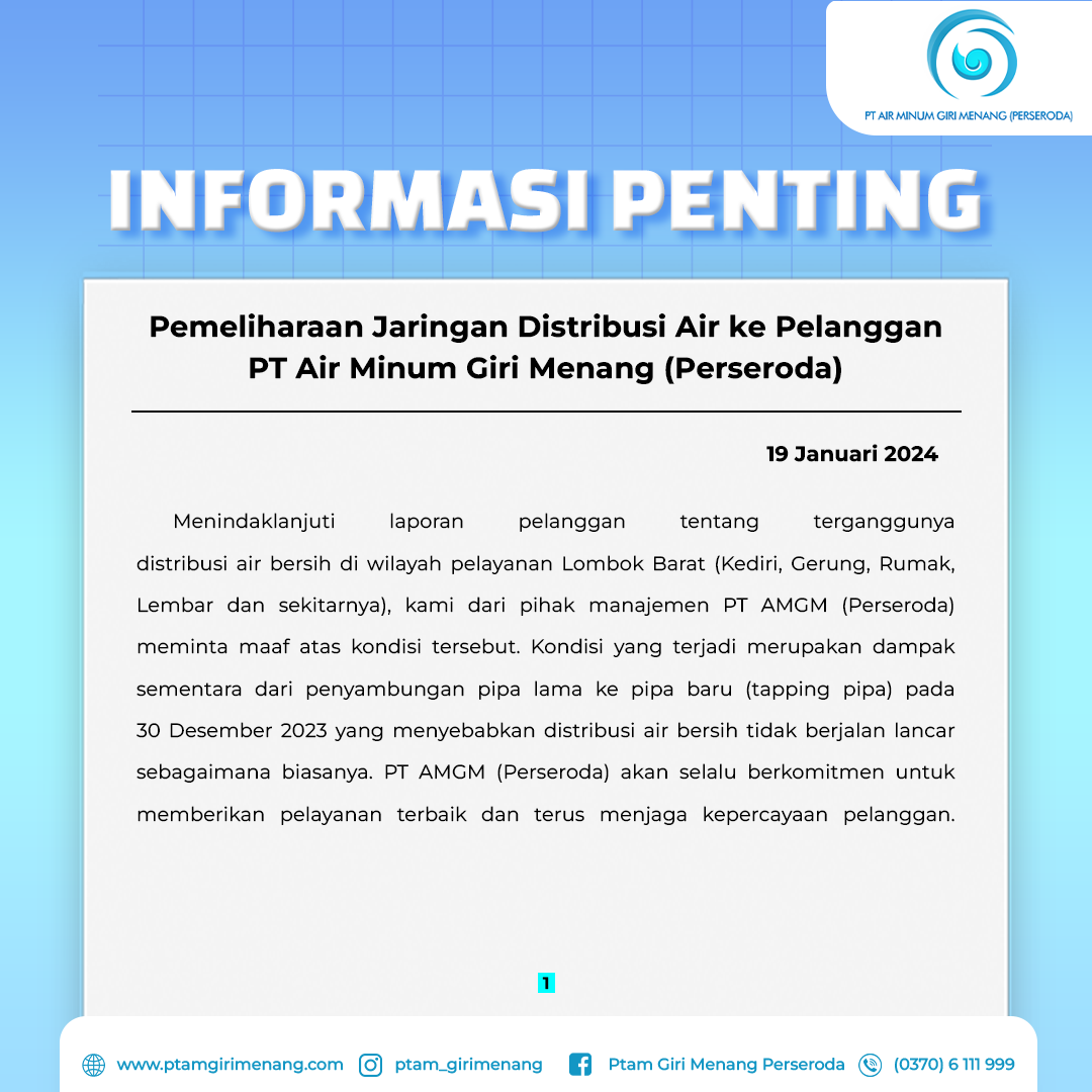 Informasi Penting Untuk Pelanggan!