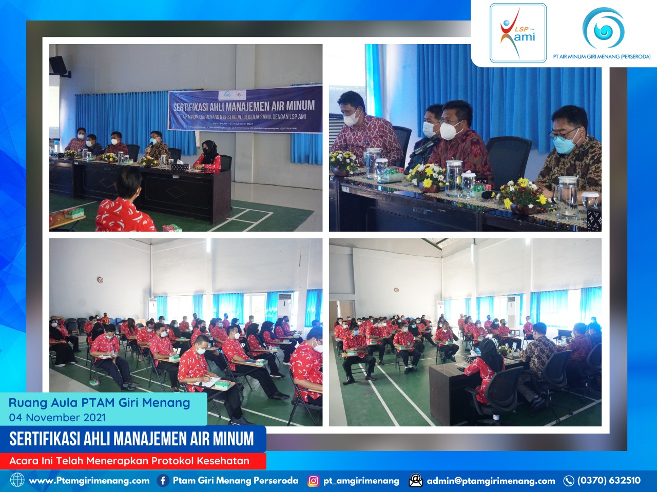 LAKUKAN SERTIFIKASI AHLI MANAJEMEN AIR MINUM KEPADA PEGAWAI, PTAM GIRI MENANG TINGKATKAN KOMPETENSI