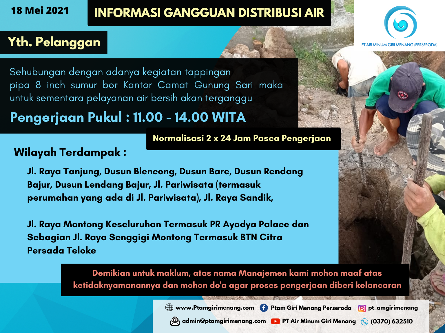 Informasi Gangguan Distribusi Air Bersih