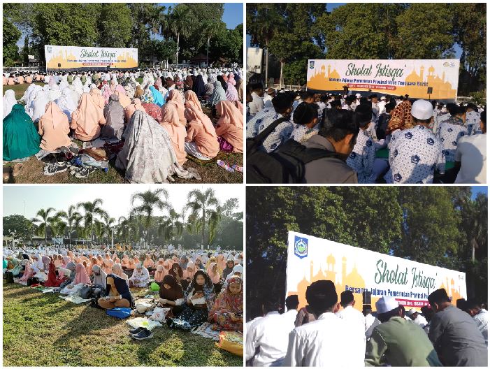 Masyarakat NTB Gelar Sholat Istisqa di Halaman Kantor Gubernur