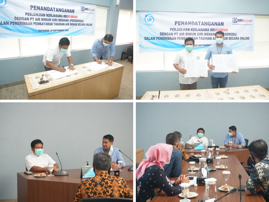PT Air Minum Giri Menang (Perseroda) Gandeng BRI Syariah Sebagai Mitra
