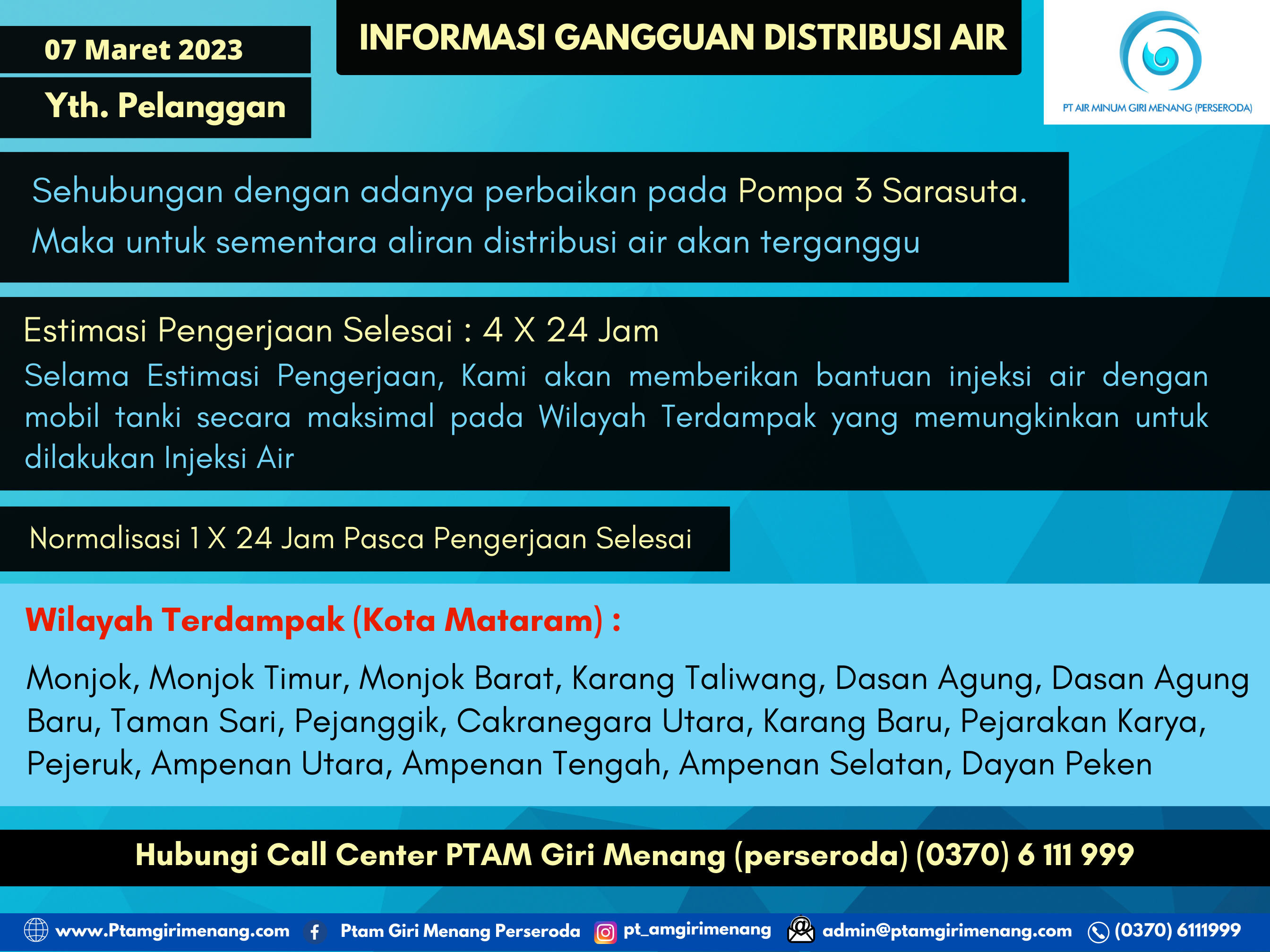 Informasi Gangguan Distribusi Air