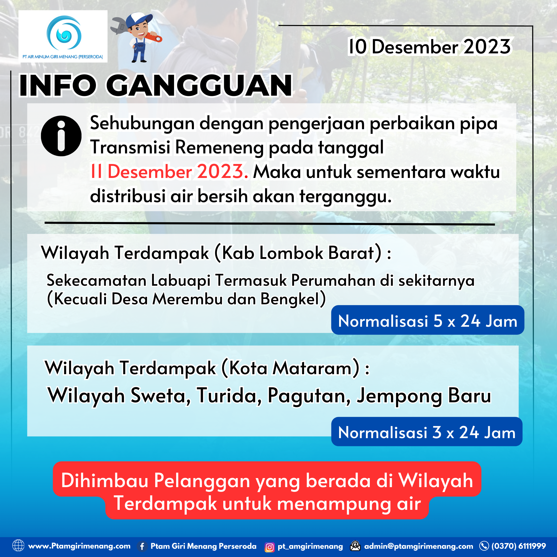 Informasi Gangguan Distribusi Air
