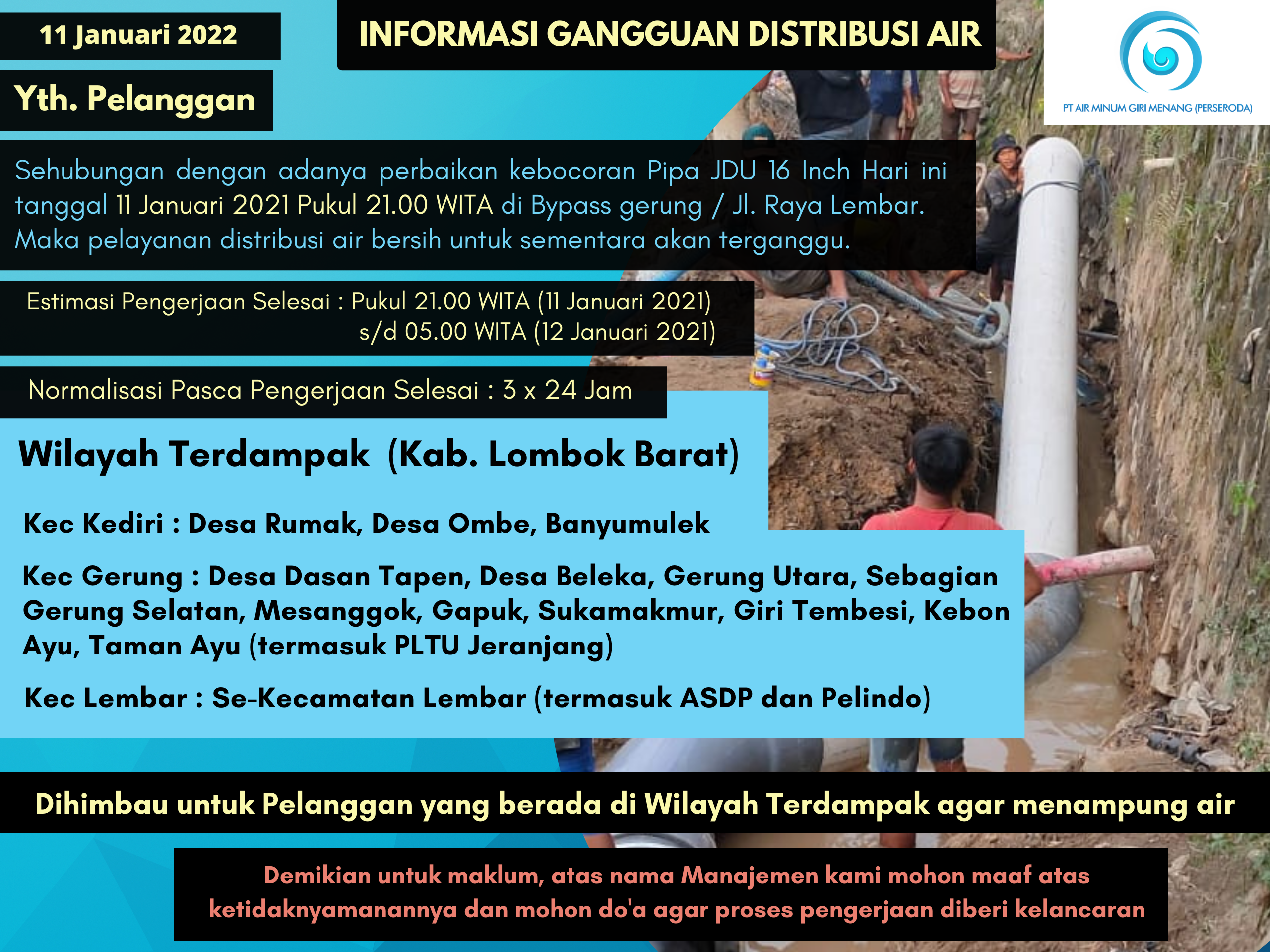 Informasi Gangguan Distribusi Air
