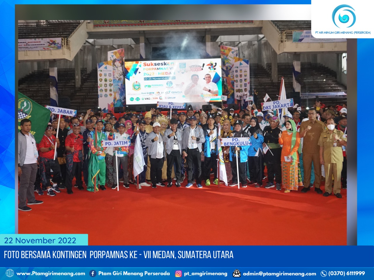 L. AHMAD ZAINI (LAZ) SELAKU KETUM PERPAMSI BERSAMA EDY RAHMAYADI GUBERNUR SUMUT MEMBUKA PORPAMNAS KE – VII DI MEDAN