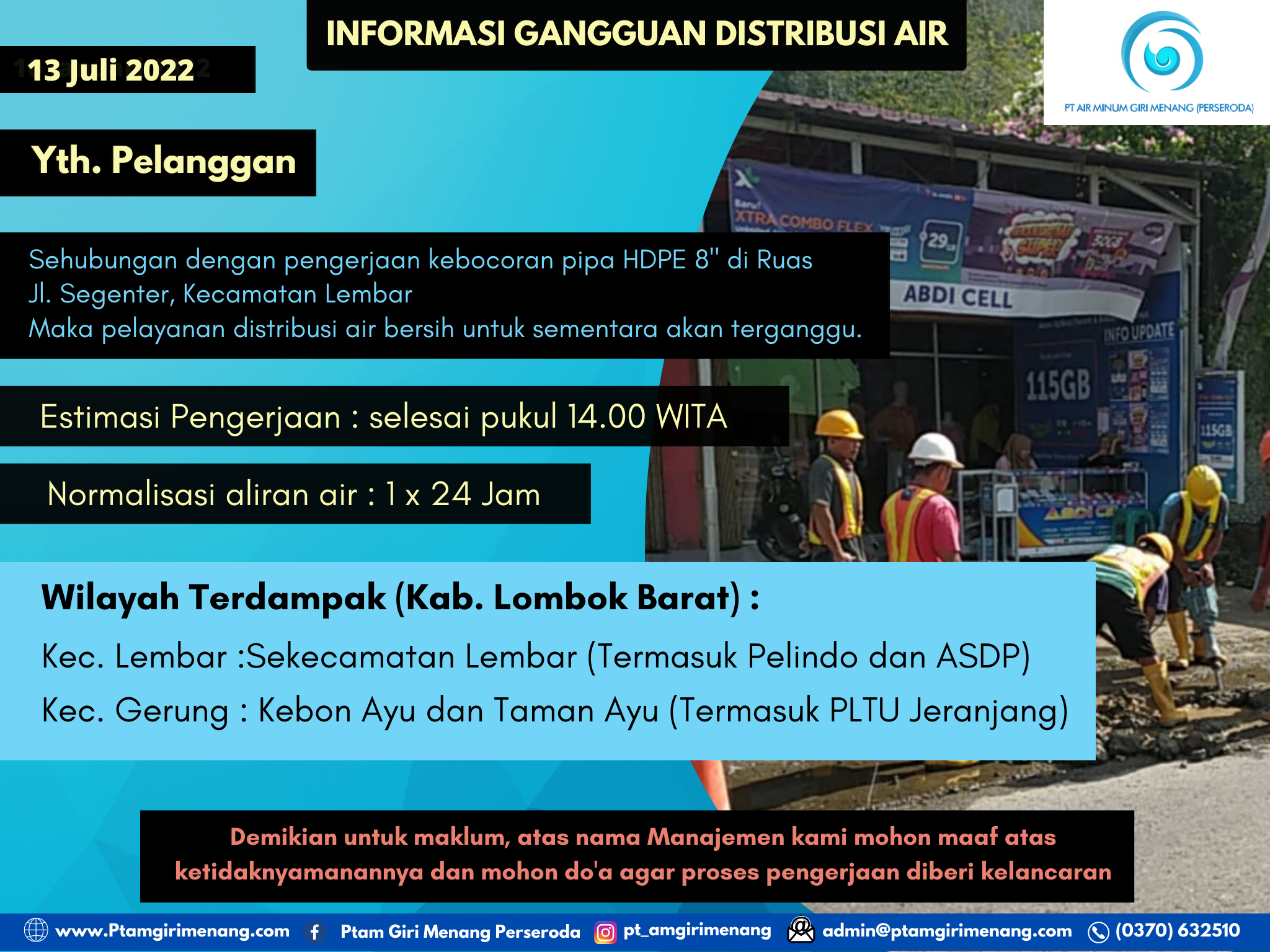 Informasi Gangguan Distribusi Air