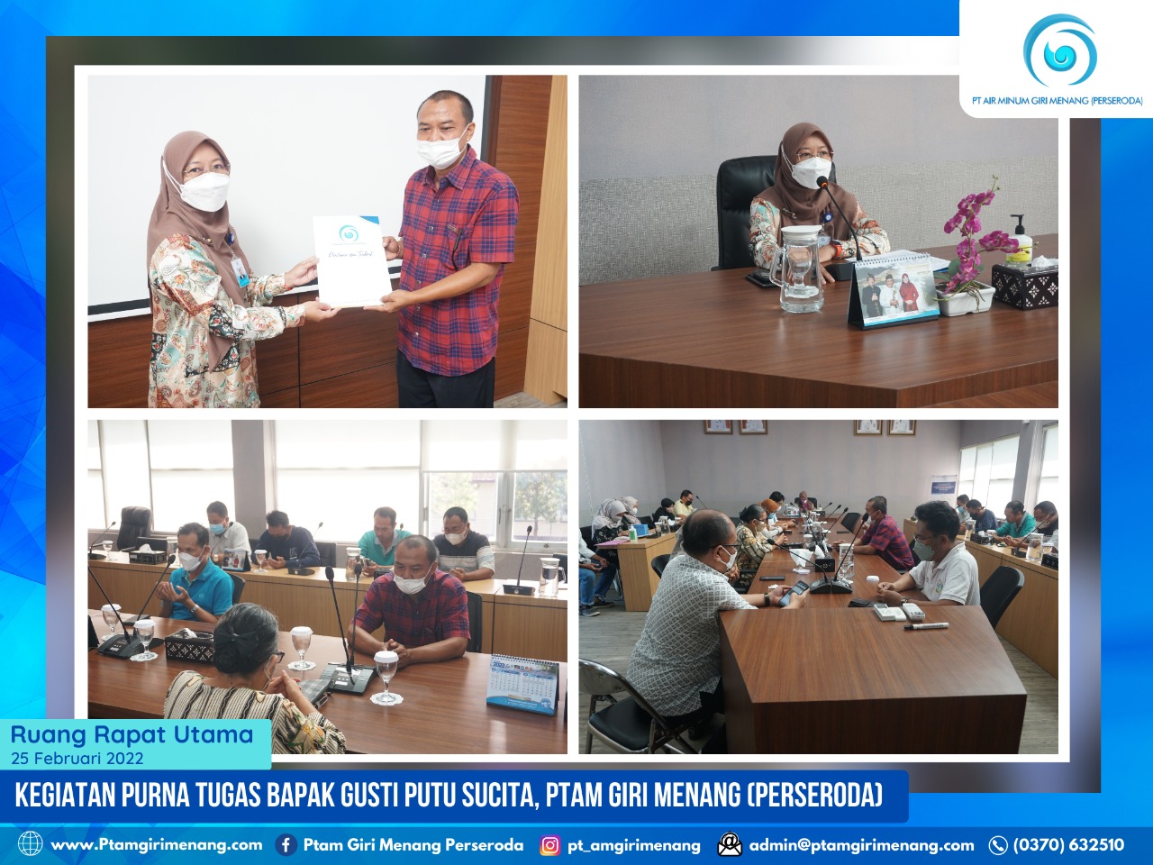 TERIMAKASIH BAPAK GUSTI ATAS PENGABDIAN DAN DEDIKASINYA UNTUK PTAM GIRI MENANG (PERSERODA)