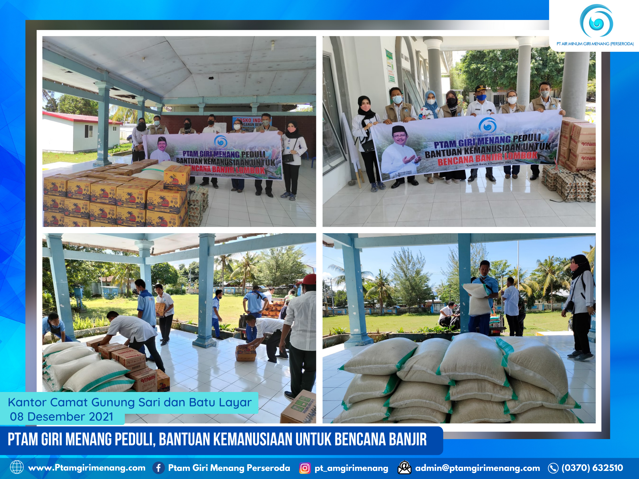 Banjir Lombok. PTAM Ikut Salurkan Bantuan Ke Wilayah Terdampak