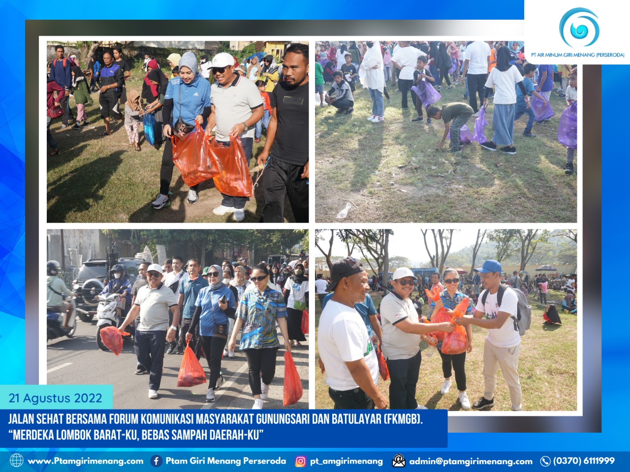 DIRUT PTAM GIRI MENANG (PERSERODA) DAN KETUA DPRD LOBAR MENGIKUTI KEGIATAN JALAN SEHAT BERSAMA MASYARAKAT KECAMATAN GUNUNGSARI DAN BATULAYAR