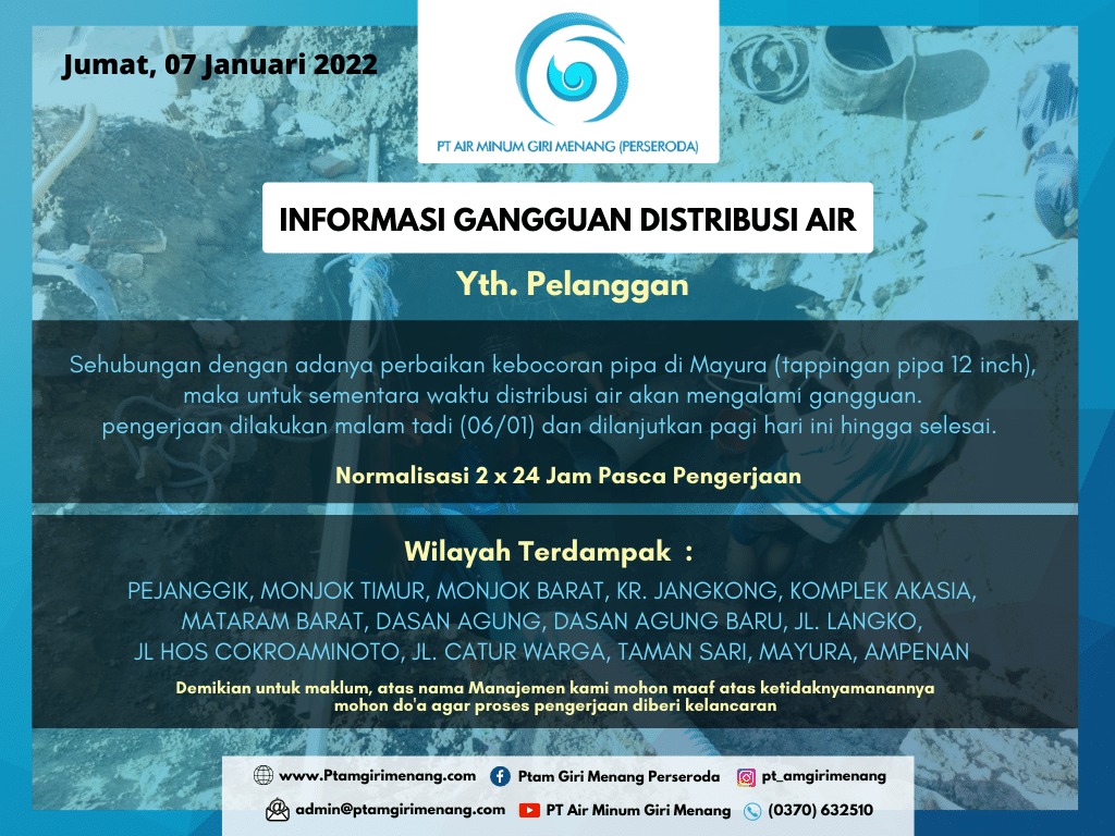 INFORMASI GANGGUAN DISTRIBUSI AIR