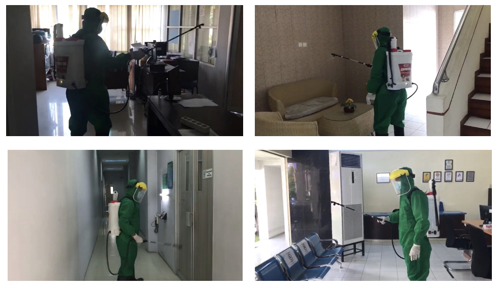 Cegah Penyebaran Covid, Dirut PT AMGM Turun Tangan Mengawasi Kegiatan Sterilisasi Kantor