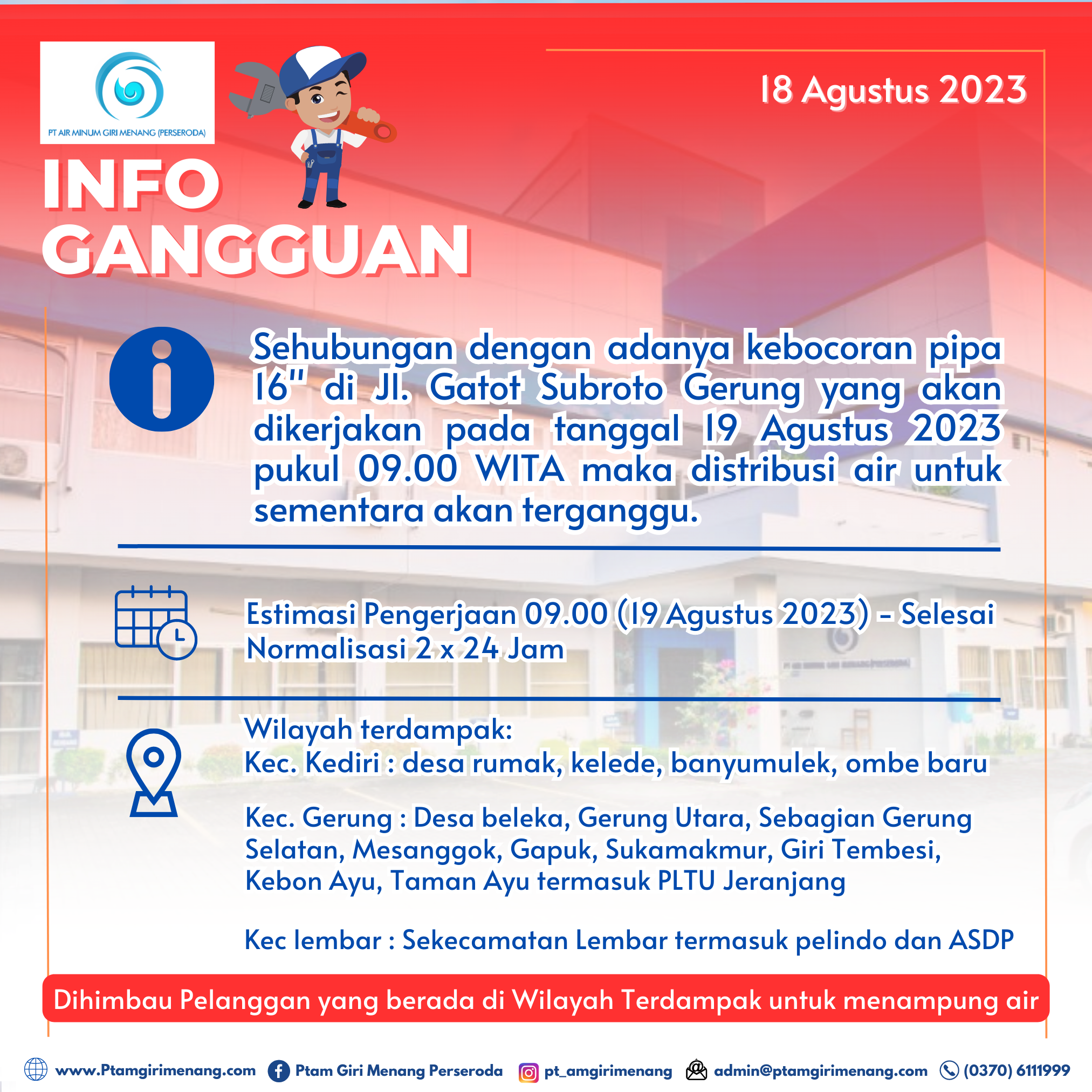 Informasi Gangguan Distribusi Air