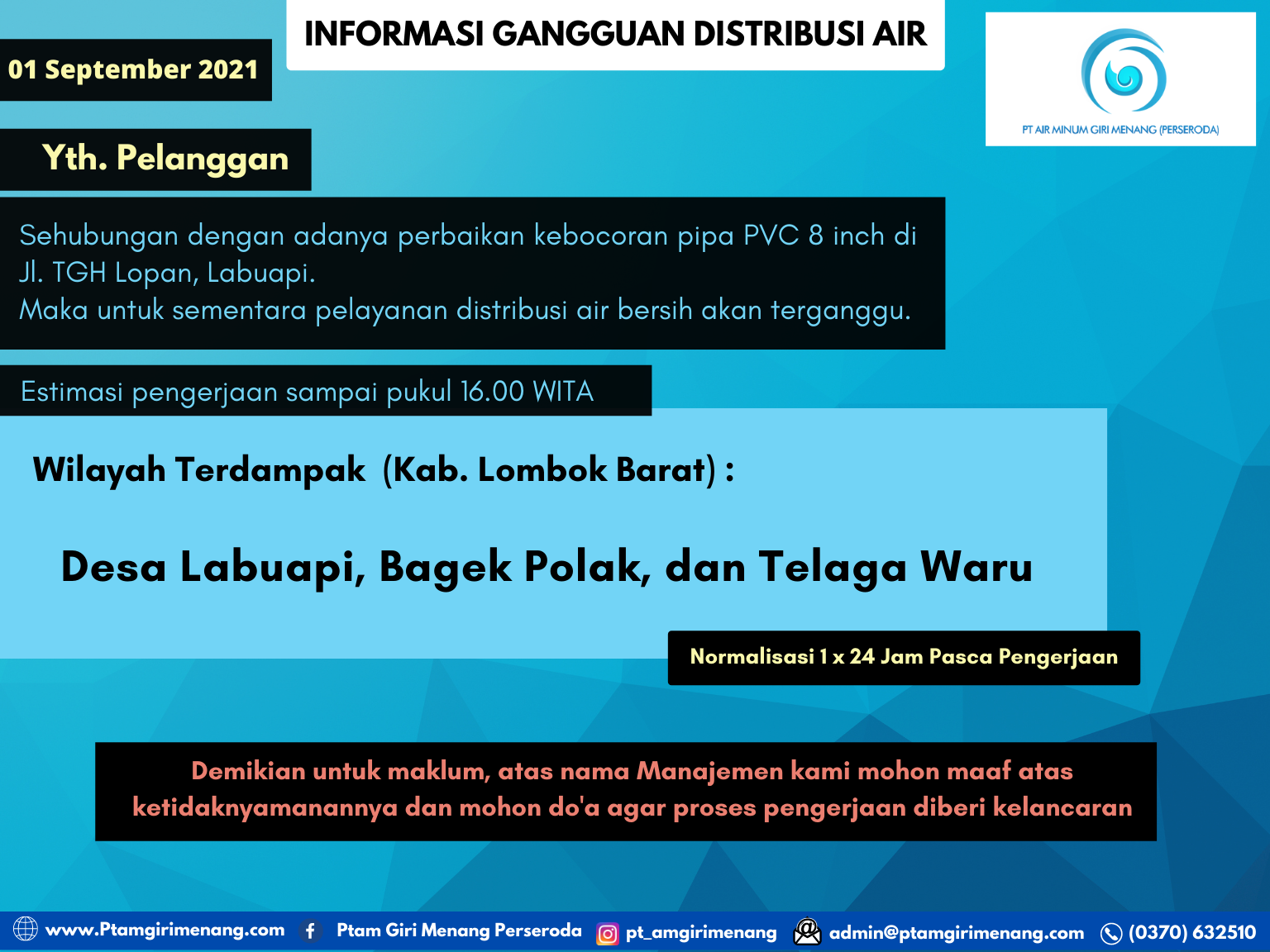 Informasi Gangguan Distribusi Air