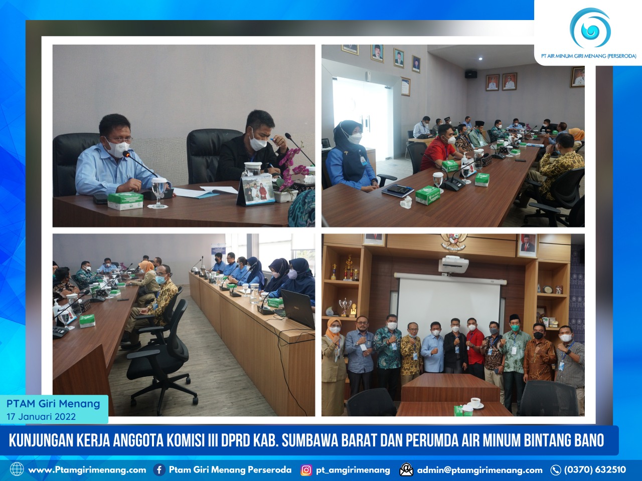 PERUMDA AIR MINUM BINTANG BANO DIDAMPINGI KOMISI III DPRD KAB. SUMBAWA BARAT BERKUNJUNG KE PTAM GIRI MENANG