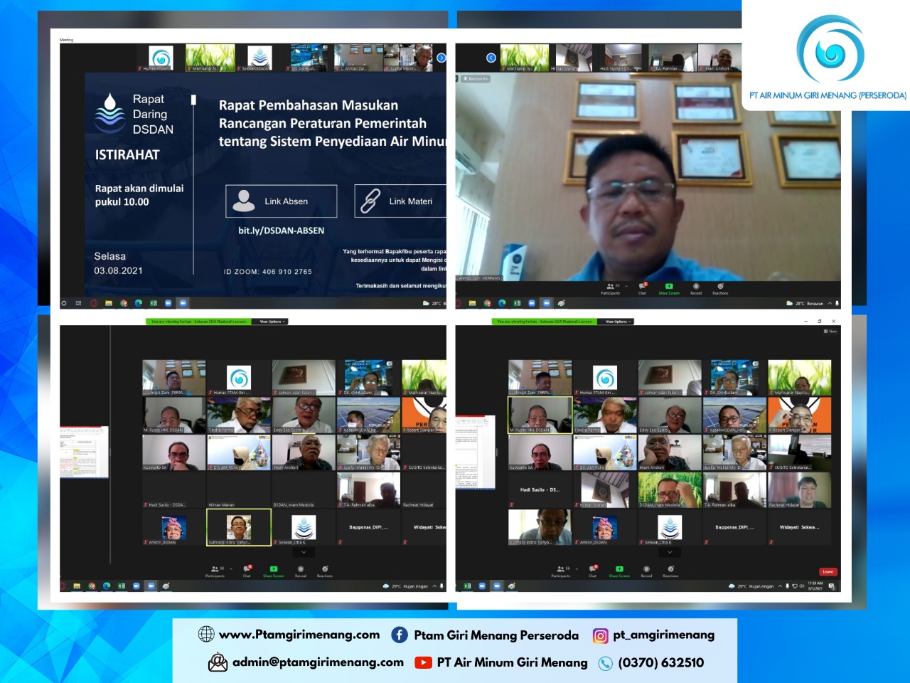RAPAT PEMBAHASAN MASUKAN RANCANGAN PERATURAN PEMERINTAH TENTANG SISTEM PENYEDIAAN AIR MINUM