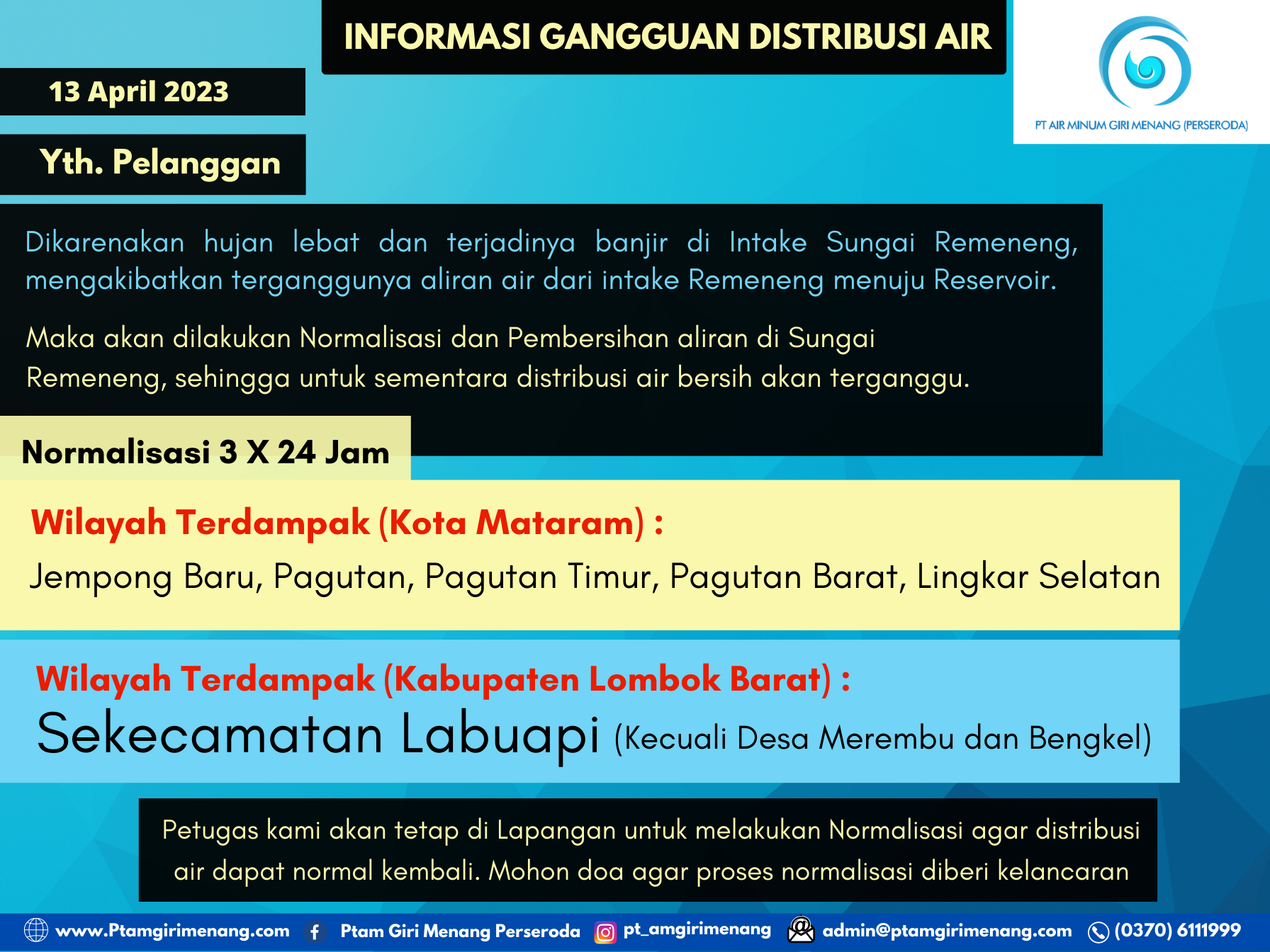 Informasi Gangguan Distribusi Air