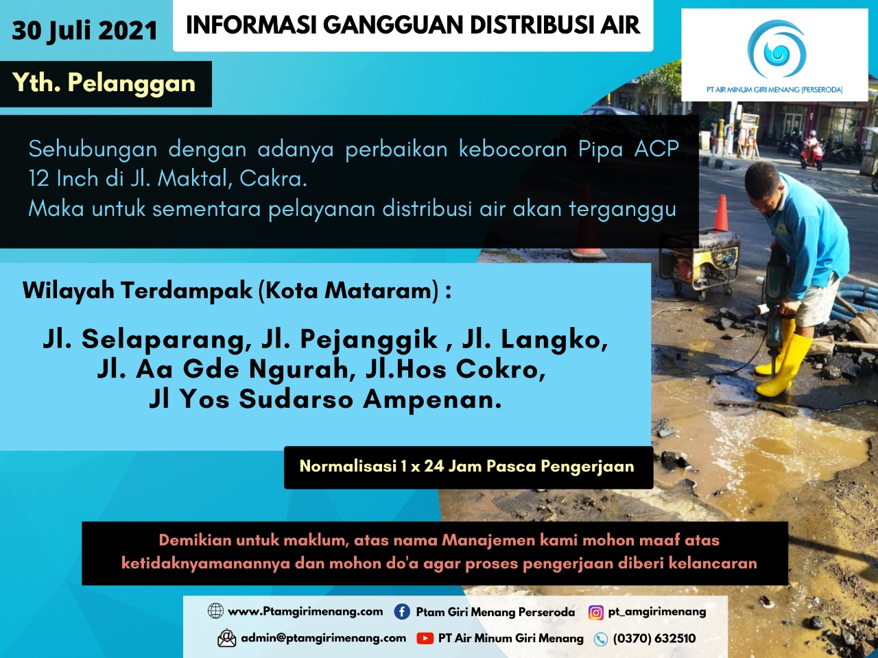INFORMASI GANGGUAN DISTRIBUSI AIR