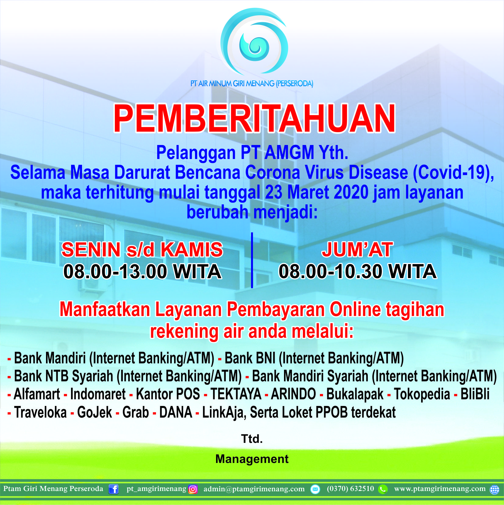 PT AMGM Terapkan Protokol Pencegahan Covid-19 