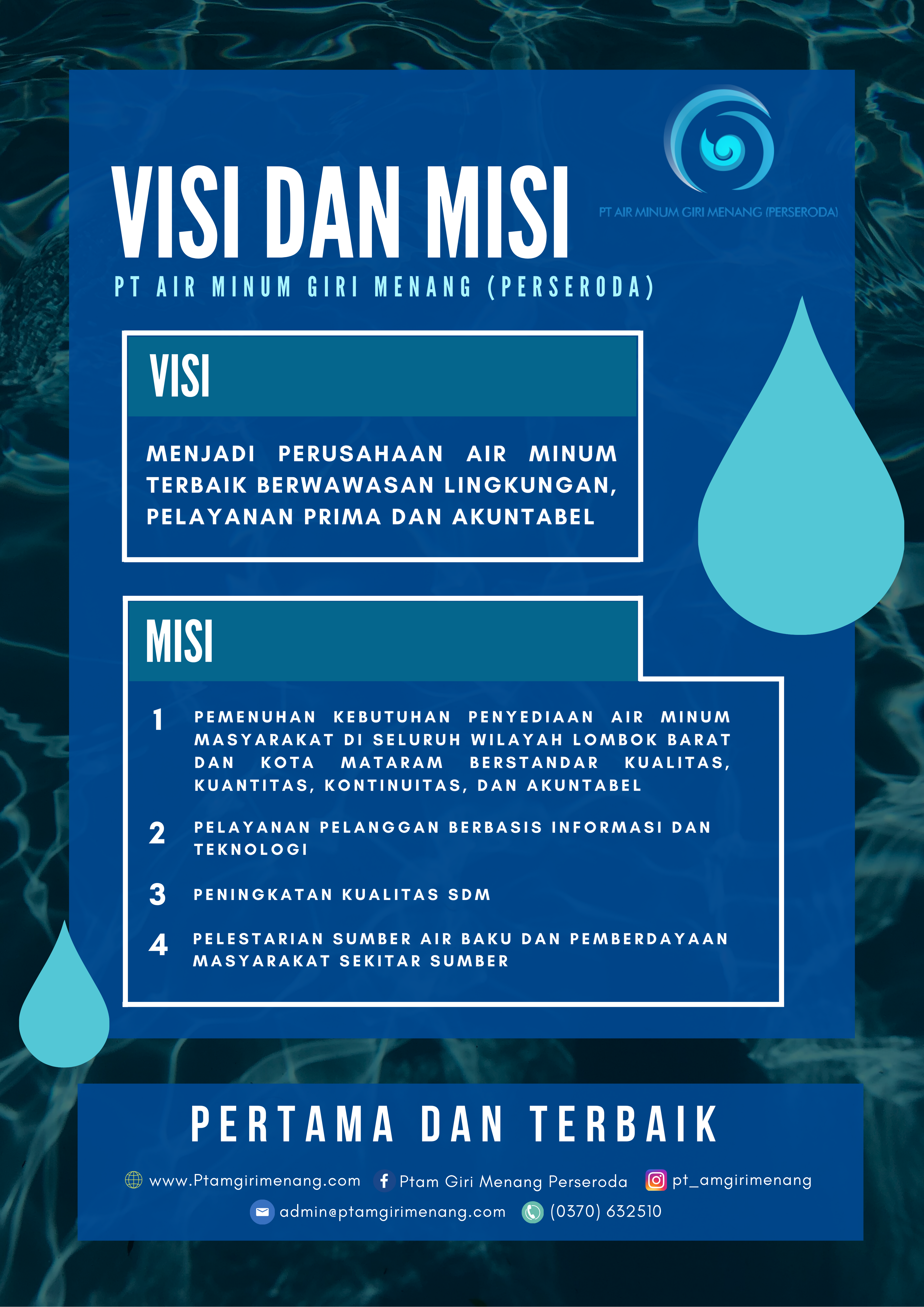 Visi Misi PT Air Minum Giri Menang (Perseroda)