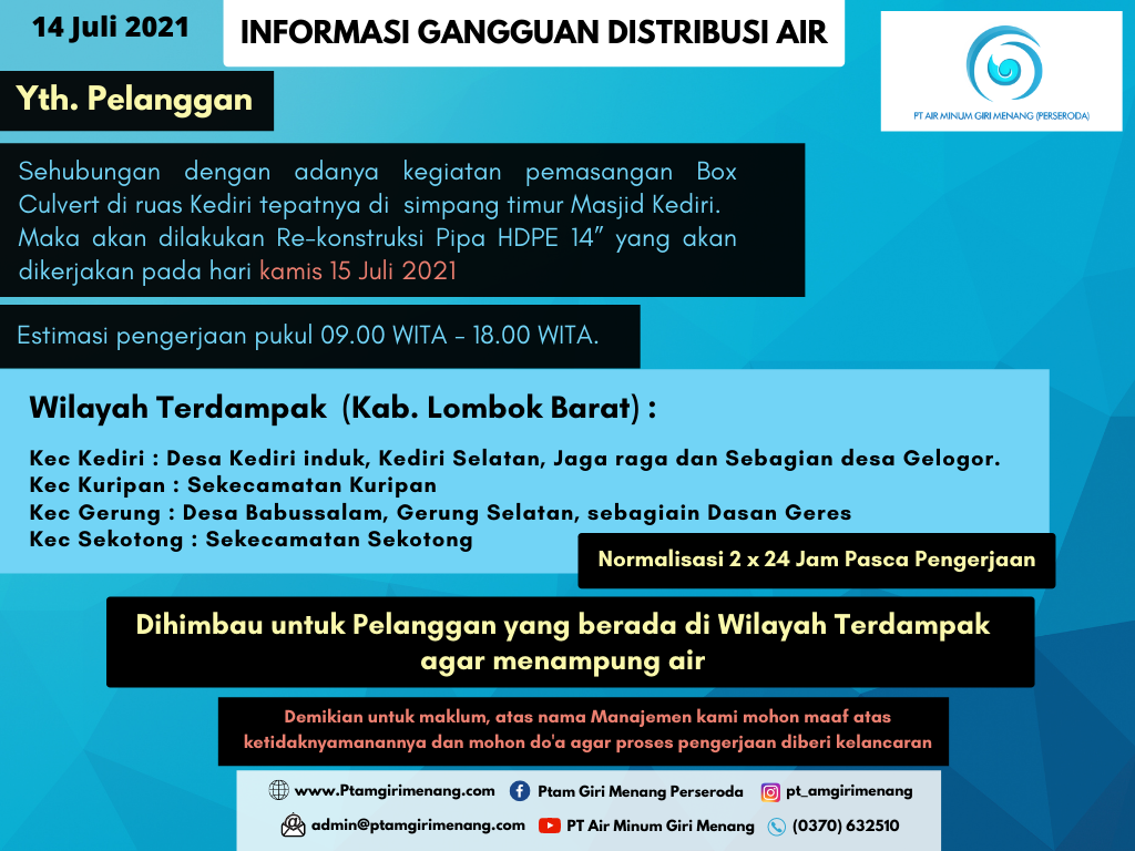 Informasi Gangguan Distribusi Air