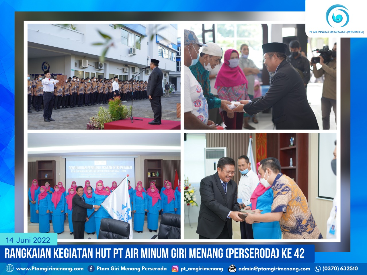 HARI ULANG TAHUN PT AIR MINUM GIRI MENANG (PERSERODA) KE-42 TAHUN 2022