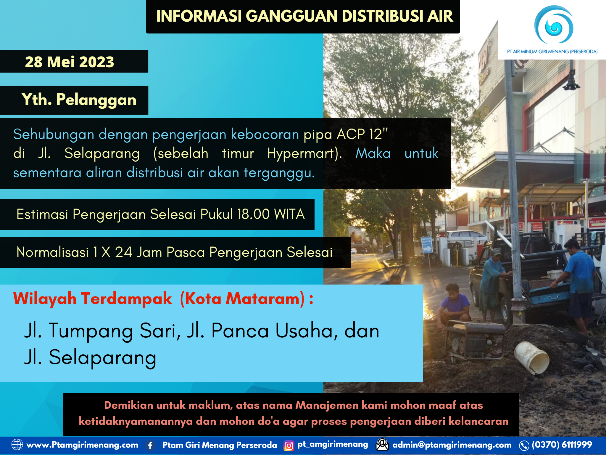 Informasi Gangguan Distribusi Air