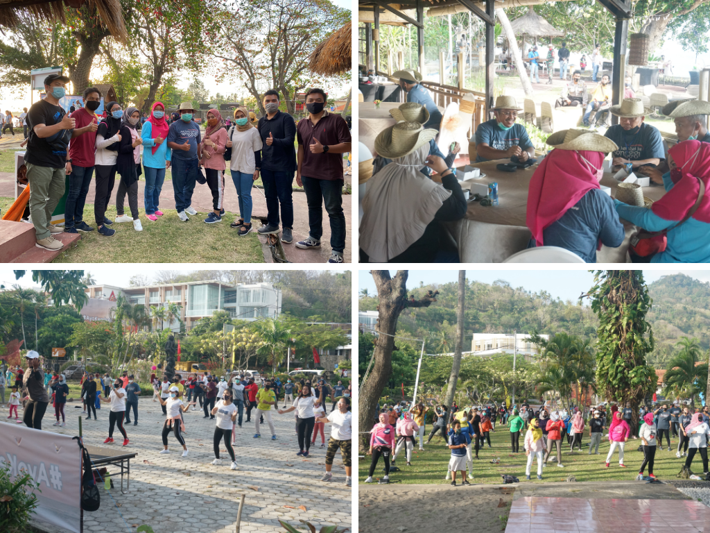 ACARA SENAM ZUMBA DENGAN TEMA AYO KEMBALI KE SENGGIGI