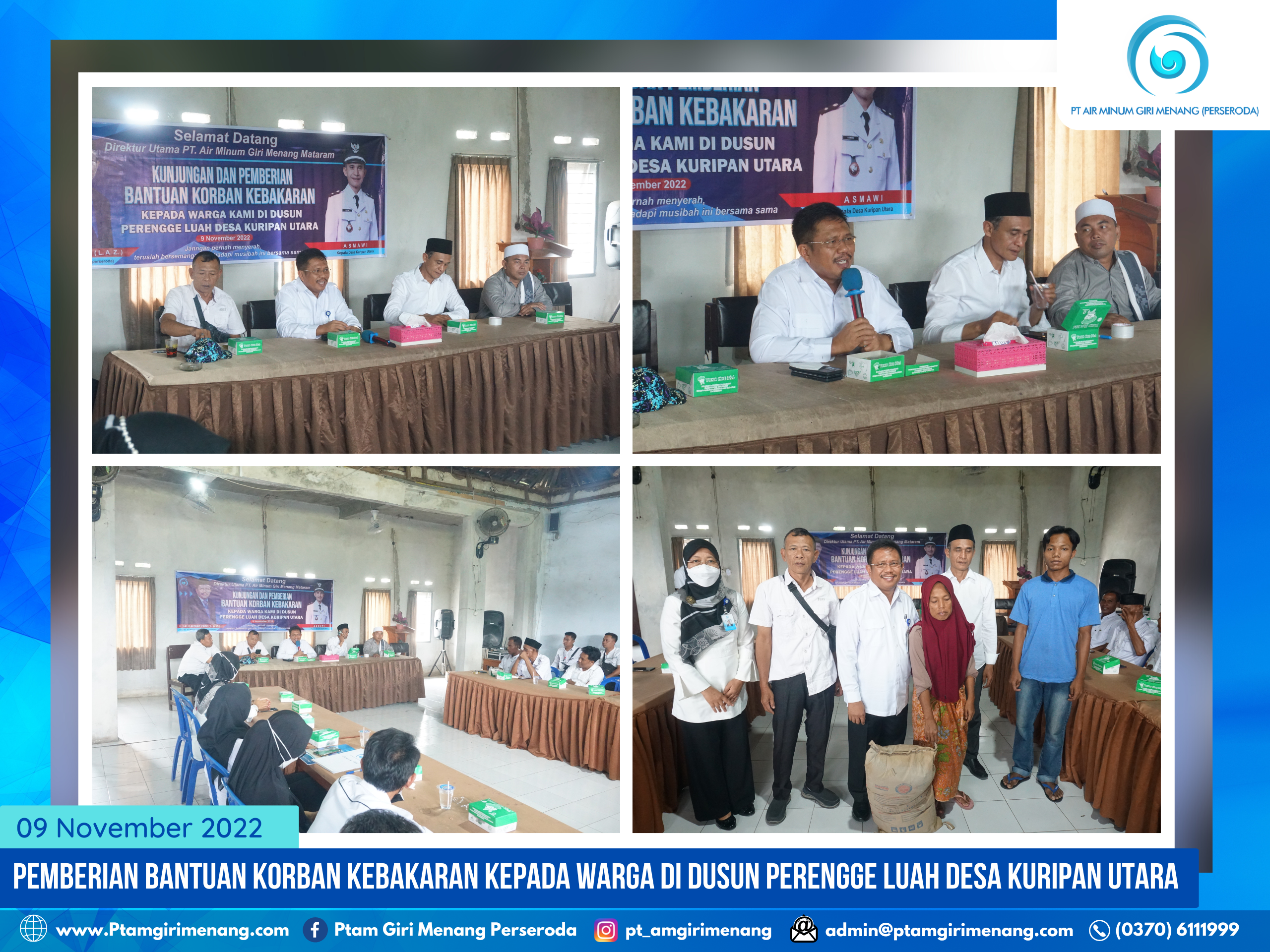 PTAM Giri Menang Salurkan Bantuan Korban Kebakaran