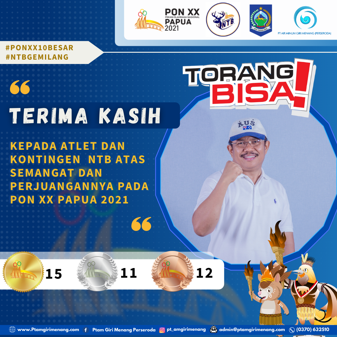 Terima Kasih Untuk Semua Atlet Kontingen NTB pada PON XX Papua 2021
