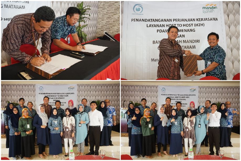 Penandatanganan Perjanjian Kerjasama PDAM Giri Menang Dengan Bank Syariah Mandiri Cabang Mataram