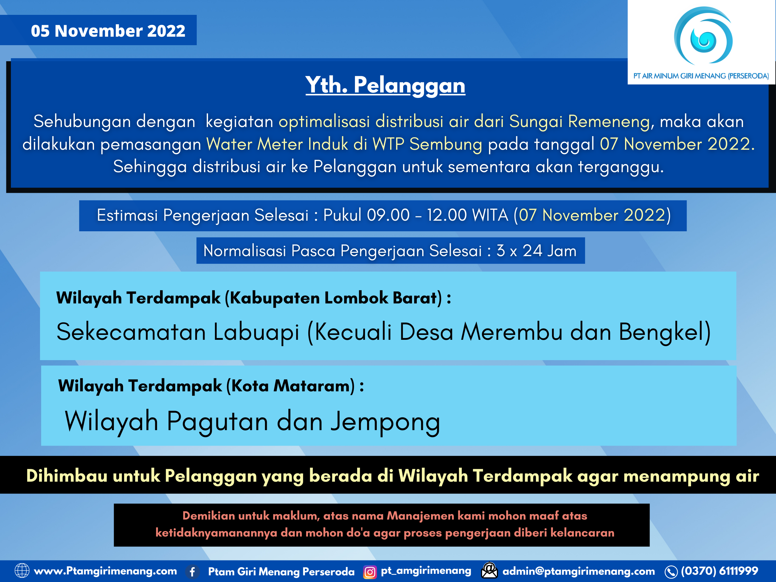 Informasi Gangguan Distribusi Air