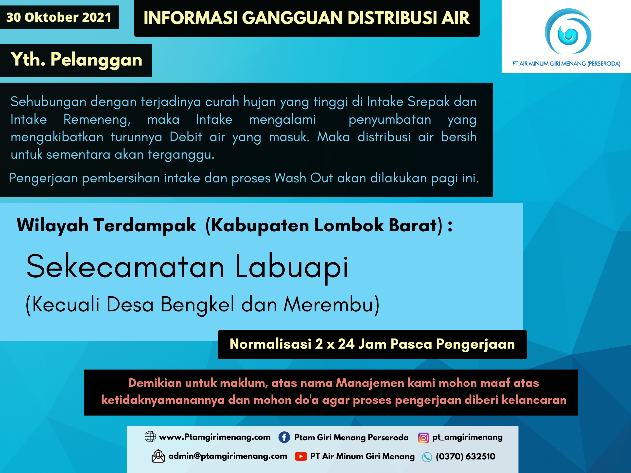 Informasi Gangguan Distribusi Air