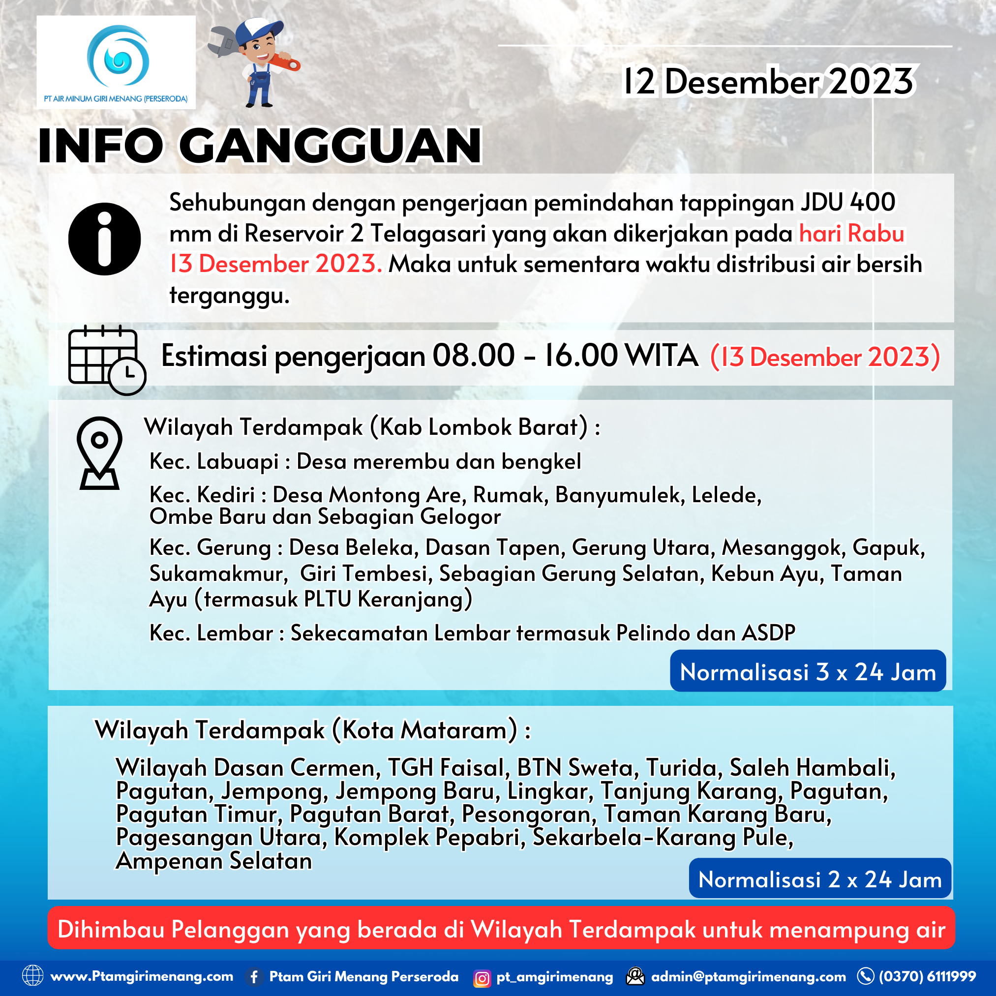 Informasi Gangguan Distribusi Air