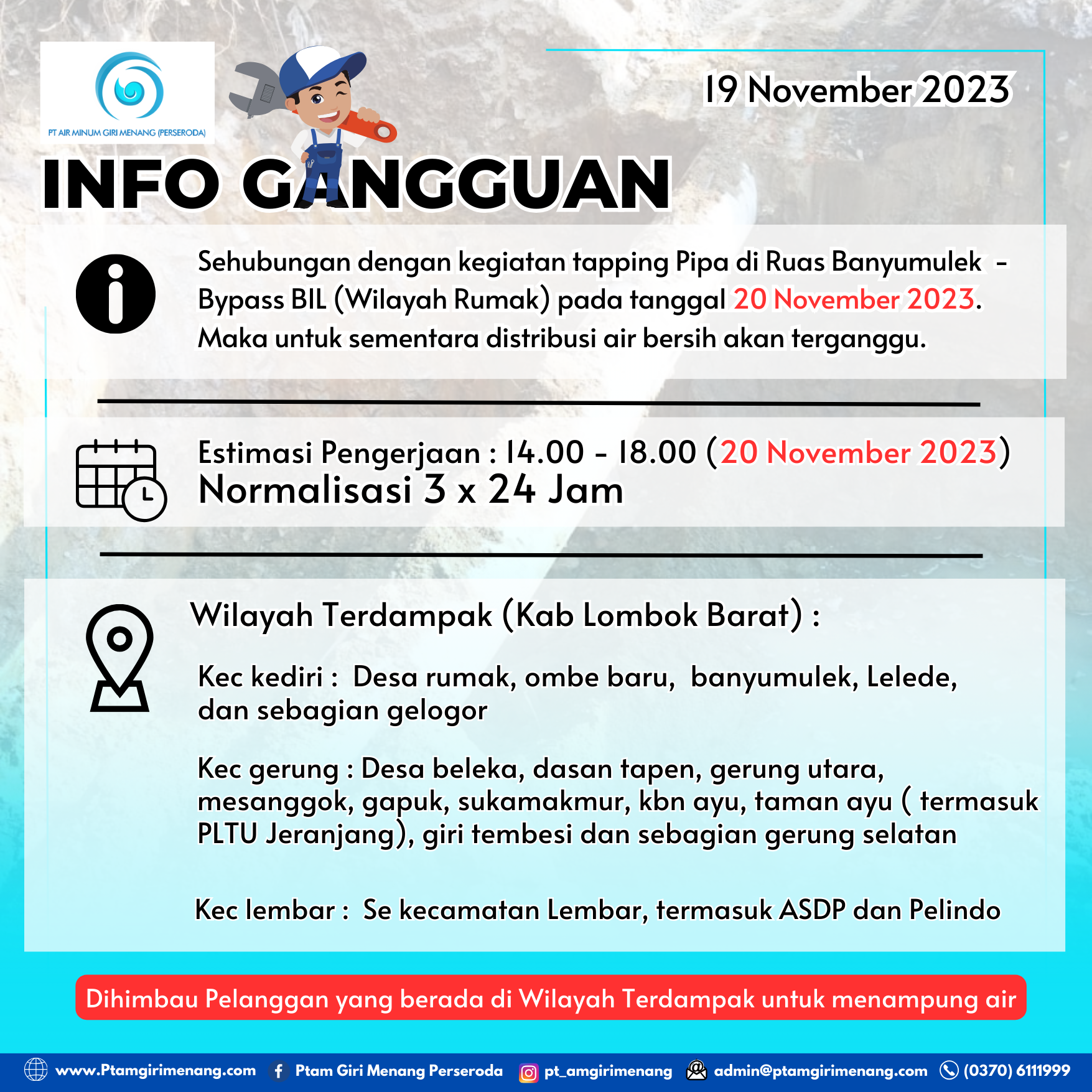 Informasi Gangguan Distribusi Air