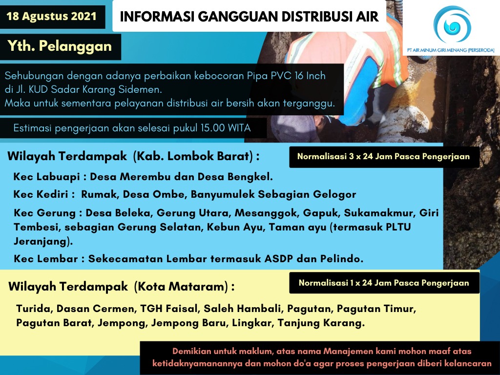 Informasi Gangguan Distribusi Air