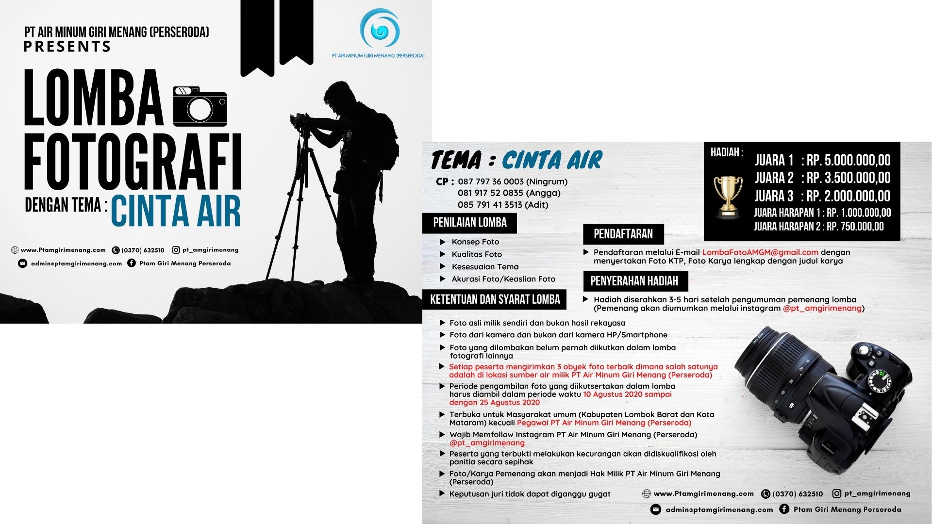 Lomba Fotografi PT Air Minum Giri Menang dalam rangka menyambut Hari Kemerdekaan RI ke 75