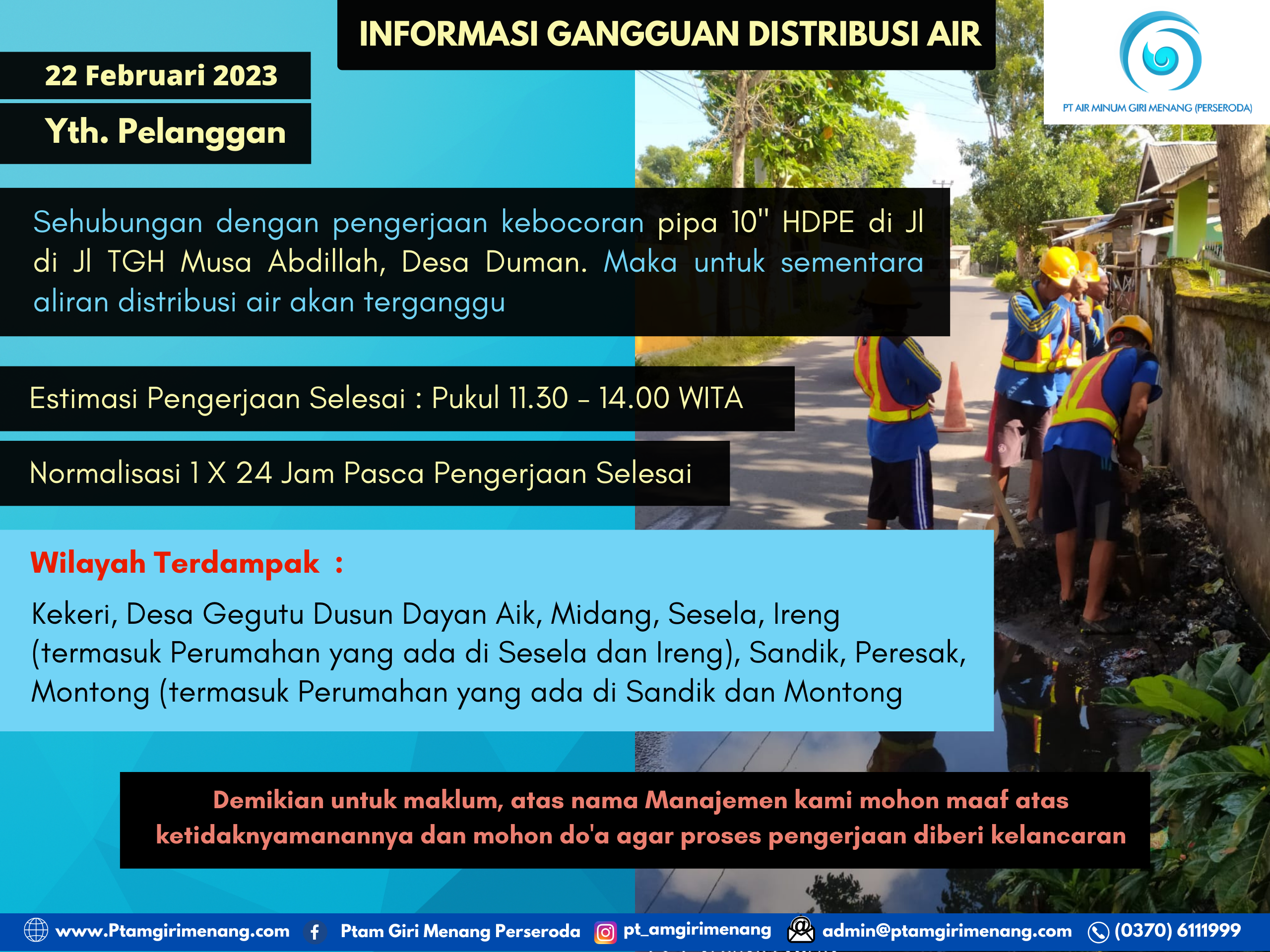 Informasi Gangguan Distribusi Air