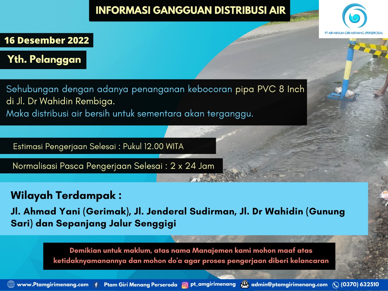 Informasi Gangguan Distribusi Air