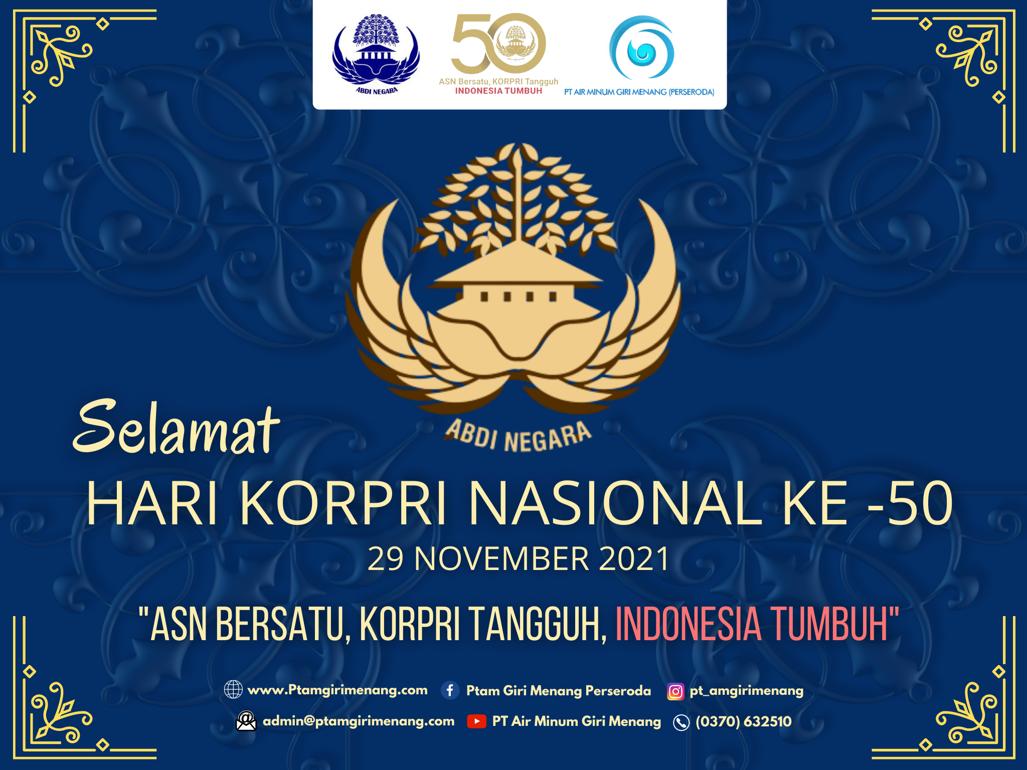 Selamat Hari KORPRI Nasional Ke-50