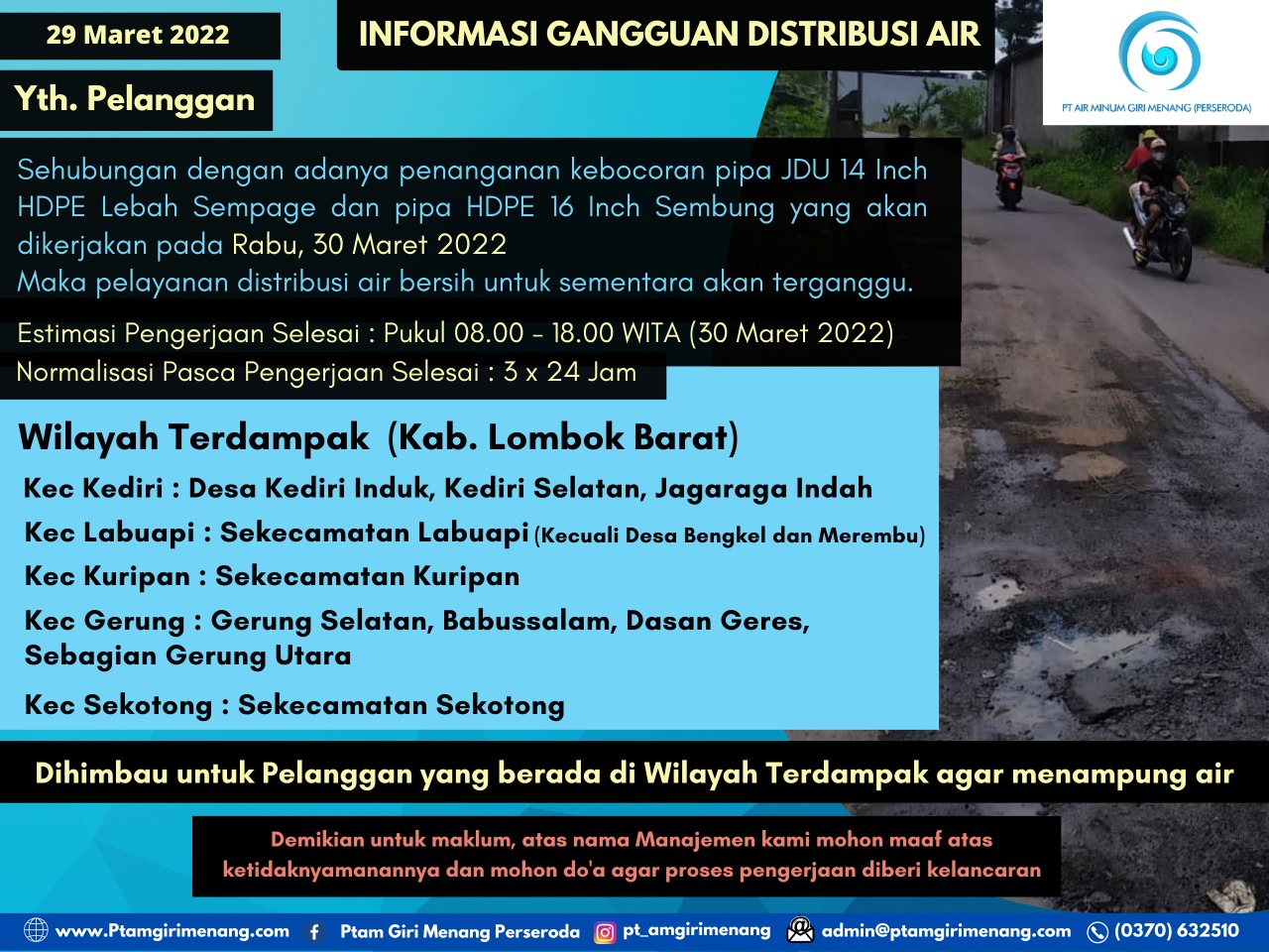 INFORMASI GANGGUAN DISTRIBUSI AIR