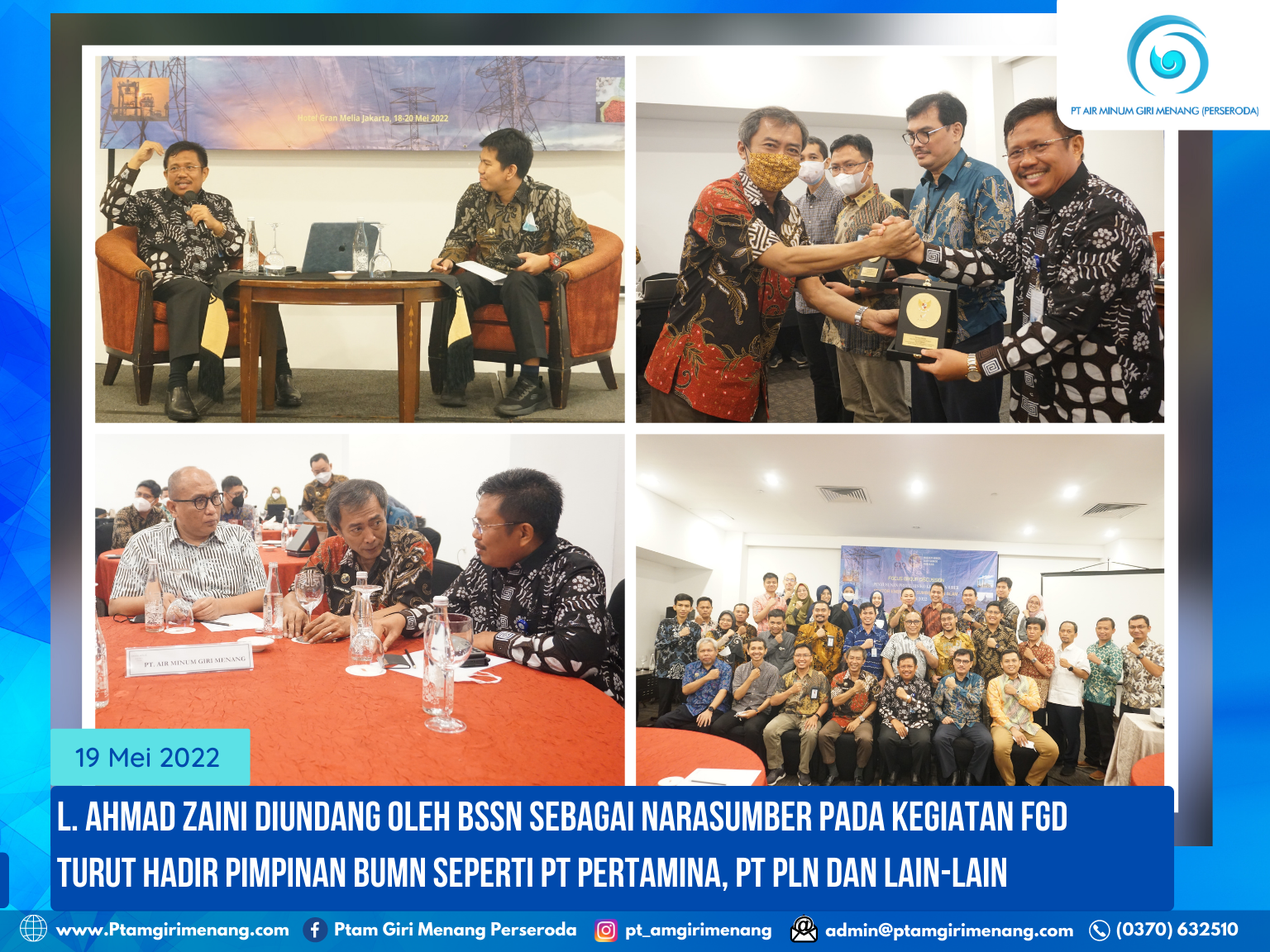 L. AHMAD ZAINI SELAKU DIREKTUR UTAMA MENJADI NARASUMBER BERSAMA PIMPINAN BUMN BESAR LAINNYA PADA KEGIATAN BSSN