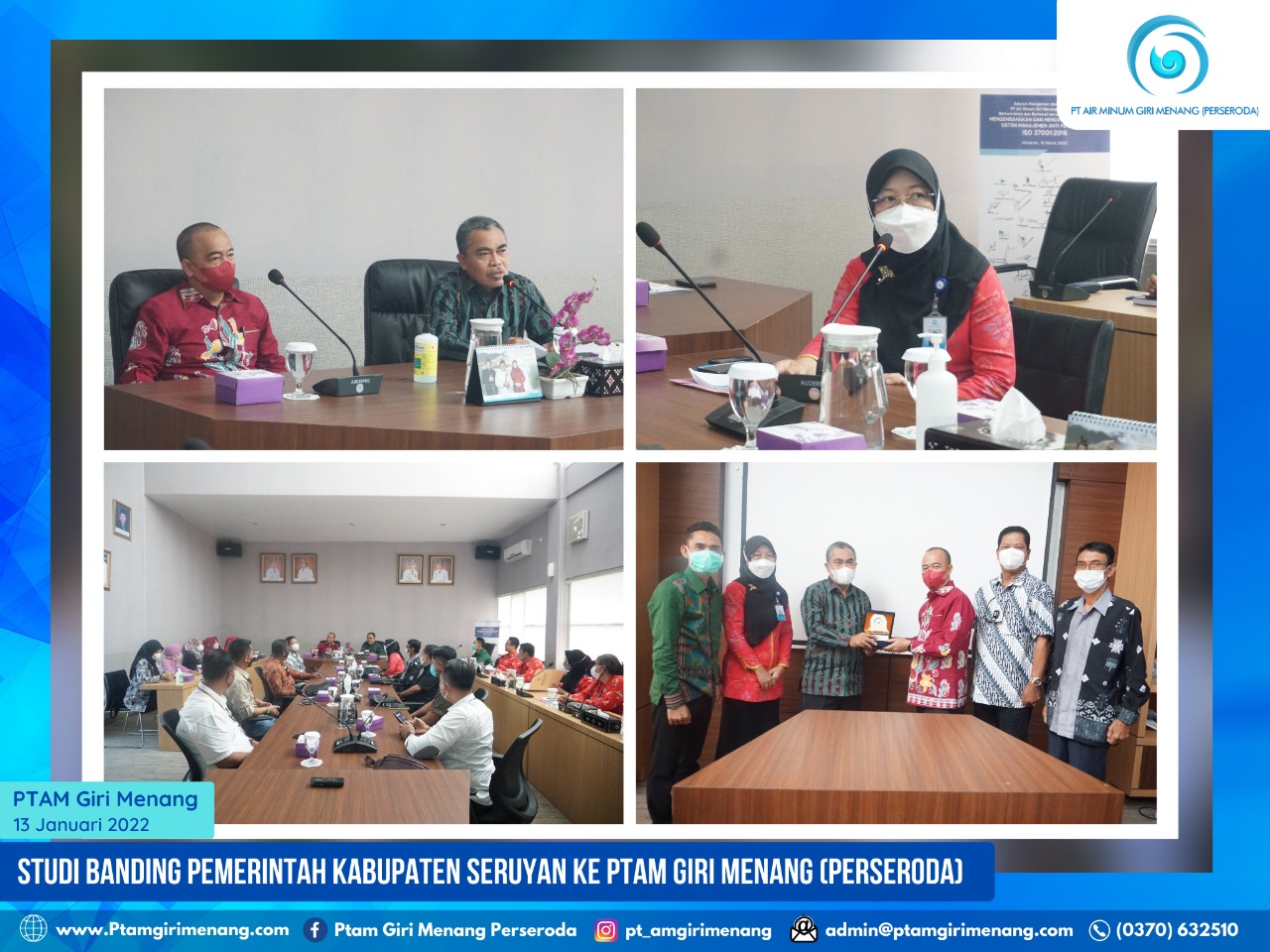 BUPATI SERUYAN BERKUNJUNG KE PTAM GIRI MENANG, GUNA MENINGKATKAN KINERJA PDAM KAB. SERUYAN