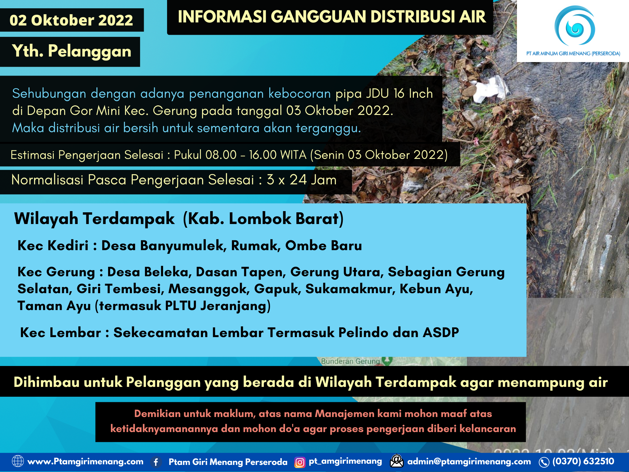 Informasi Gangguan Distribusi Air