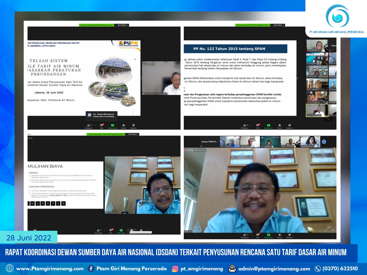 DSDAN MENGUNDANG SECARA KHUSUS L. AHMAD ZAINI SEBAGAI DIRUT PTAM GIRI MENANG DAN SEBAGAI KETUM PERPAMSI UNTUK MENJADI NARASUMBER
