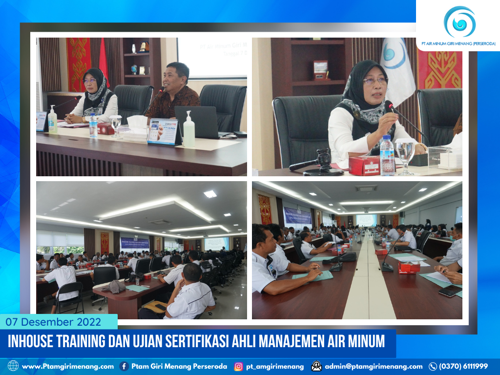 LAKUKAN SERTIFIKASI AHLI MANAJEMEN AIR MINUM, PTAM GIRI MENANG TINGKATKAN KOMPETENSI PEGAWAI